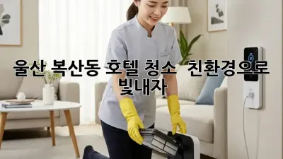 울산 복산동 호텔 청소 ✨ 친환경으로 빛내자! 🌿